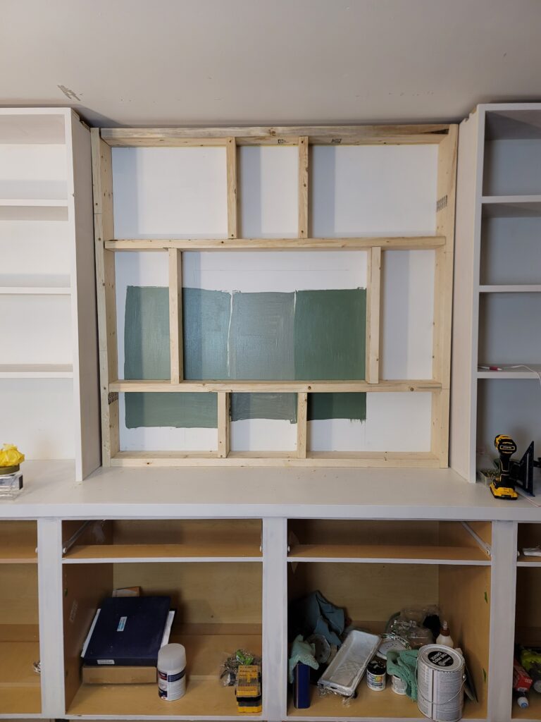 framing on my office-built ins for my hidden nook